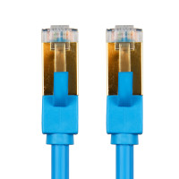 晶华 工程家装网线跳线 cat7 无氧铜屏蔽7类电脑机顶盒路由器宽带高速万兆网线 蓝色 3米