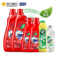 奥妙除菌除螨洗衣液3KGx2+1KGx2+奥妙502g/金纺502ml+奥妙480g/金纺502ml/晶杰清洁乳725g