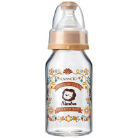 小狮王辛巴(Simba) 萝蔓晶钻标准玻璃小奶瓶 艳阳120ml 带标准十字口S号母乳柔感防胀气奶嘴