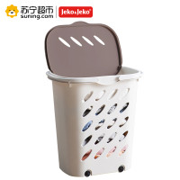 JEKO&JEKO 多用收纳篮46L塑料篮子置物架有盖手提特大号脏衣篓脏衣服收纳筐脏衣篮 SWP-6274 灰色