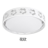 飞雕客厅灯 LED吸顶灯 卧室照明灯具灯圆形长方形客厅灯 20W渐变调光调色 花欣 白色
