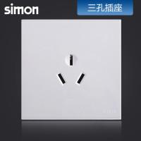 西蒙(simon)86型E6系列开关插座 雅白色16Ａ空调插座 大功率电器插座面板721681 E6系列白色 三孔插座（16A）