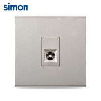 西蒙(simon)开关插座开关面板正品E6系列香槟金TV电视插座725111-46 E6系列香槟金 电视插座