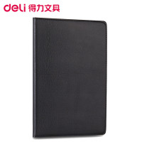 得力(deli)7901 25K80张商务经典皮面本2本办公用品教师节礼物 会议记事本日记本笔记本子文具 黑 黑色