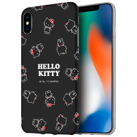 优加 iPhone X手机壳/手机套/保护壳/保苹果X手机套/保护壳Hello Kitty卡通硅胶防摔软壳 魅影凯蒂猫*黑色