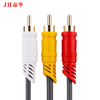晶华 3RCA三对三莲花视频线 AV线 适用DVD影碟机顶盒子老电视机信号线音频连接转换三色插头1.5米灰色 A210E 1.5米