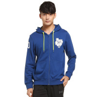 李宁LI-NING男卫衣 秋季保暖开衫连帽运动卫衣外套 AWDL137 法瓷蓝AWDL137-3 S