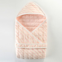 卡伴Curbblan婴儿纯棉抱被新生儿孕婴童床上用品纯棉丝绵加厚保暖襁褓包被90*90cm 粉色 90*90cm