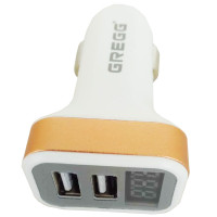 GREGG 闪金系列 数显一拖二 USB 点烟器车充