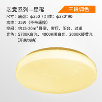 FSL佛山照明 LED吸顶灯简约现代亚克力圆形三色调光20平方客厅卧室灯具灯饰 晶光/25W（三段调色）