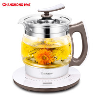 长虹(CHANGHONG)多功能养生壶家用加厚玻璃煮茶器煮花茶壶电热烧水壶高硼硅玻璃1.8L触屏式 茱萸粉标准款