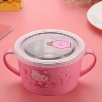 HelloKitty(凯蒂猫)不锈钢儿童碗500ml粉红KT-3651