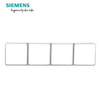 西门子(SIEMENS)开关插座 皓睿硒釉银系列四联边框5UH01183NC02 硒釉银 四联边框