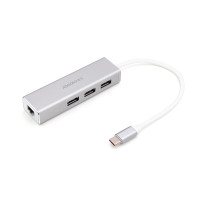 ADSON艾德生TYPE-C转USB3.0 三口集线器+千兆网卡