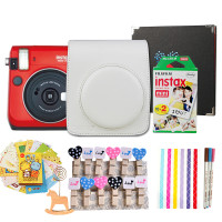 富士（FUJIFILM）INSTAX 一次成像相机立拍立得 mini70相机 烈焰红 奢华套餐二（含20张胶片）