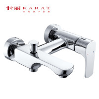 科勒旗下品牌 卡丽卫浴(KARAT) 陶瓷片阀芯单把双孔卫浴龙头 爱诗丽II挂墙式浴缸淋浴龙头 45378T-CP