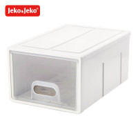 JEKO&JEKO中号收纳箱塑料抽屉式收纳柜玩具整理箱衣服储物箱透明柜子收纳盒床底衣柜SWB-5459 白色1个装