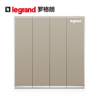 罗格朗(Legrand)开关插座面板逸景金色5五孔二三插USB多孔16a空调电脑86型墙壁家用暗装电源插座 四开双控带LED 逸景米兰金