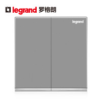 罗格朗(Legrand)开关插座面板官方旗舰店逸景深砂银色一开二开单控双控带LED开关智能家居家用墙壁电源86型 二位中途开关 逸景深砂银