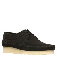【直营】其乐(Clarks) Weaver 男士复古牛皮纯色系带低帮休闲皮鞋男鞋 绒面 休闲鞋 男 黑色 US9