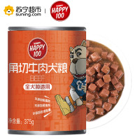 Happy100犬用角切牛肉罐头375g