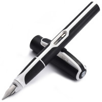 百利金(Pelikan ) style P57d 黑色 F尖 学生办公钢笔熊猫礼盒装 黑色
