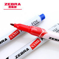 日本ZEBRA斑马NAME PEN油性记号笔单头FINE斑马小单头记号笔 6支装 黑色