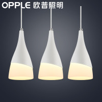 欧普照明led吊灯餐厅灯具客厅三头餐吊灯饰现代简约创意个性(不带光源) 三头可调高度餐吊灯美人吟（不带光源）