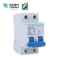 天正电气 空气开关 DZ47-63 2P C 32A 4.5KA 01060020262 微型断路器