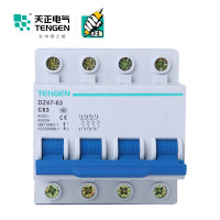 天正电气 DZ47-63 4P C 63A 4.5KA 01060020364 微型断路器