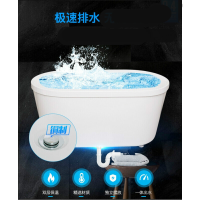 亚克力独立小户型家用迷你儿童彩色小浴缸卫生间冲浪浴盆 天空蓝 ≈1.4m