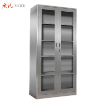 质凡不锈钢文件柜铁皮办公柜通玻两门文件柜玻璃柜档案储物柜简约现代其他 通玻文件柜