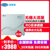 汉斯顿净水器家用直饮厨房无桶大流量500G双出水净水机ro纯水C2