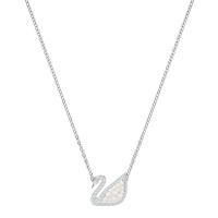 [直营]施华洛世奇(SWAROVSKI) ICONIC SWAN白金色天鹅项链女锁骨链仿珍珠 人造水晶 送恋人 白金色天鹅项链5416605