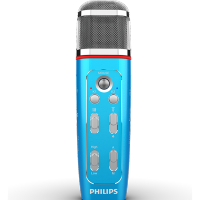 飞利浦（Philips） VTR5160多功能麦克风全民k歌唱吧喊麦声卡语音转文本录音 蓝色