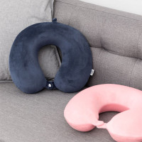 名創優品(miniso) 氨纶超柔记忆棉U型枕 护颈枕 办公休息用枕 车用枕 脖子颈椎午睡枕居家送爱人礼品 宝蓝色