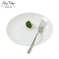 斯凯绨(Sky Top) 陶瓷盘子骨瓷餐具菜盘纯白8英寸月光盘6件套装