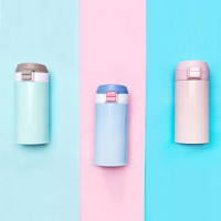 名创优品(miniso)保温杯304不锈钢男女学生韩版清新文艺大容量便携送礼自用皆可300ml其它/送朋友 浅蓝色