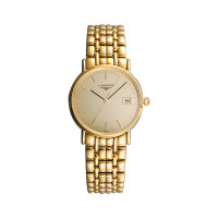 浪琴(Longines)瑞士品牌 手表 瑰丽系列 石英男表 L4.720.2.32.8 金色