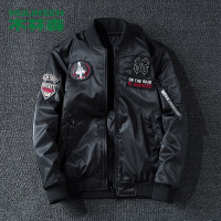 木林森(MULINSEN)飞行服男双面穿外套大码棒球服空军棉衣薄棉夹克男B05 黑色 M