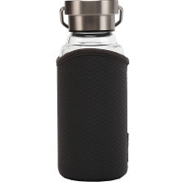 乐扣乐扣(lock&lock)便携式耐热玻璃水杯 LLG664 450ml 灰色