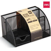 得力(deli) 9200 金属网纹笔筒 黑色