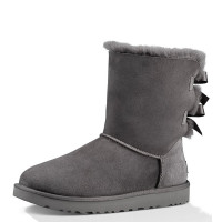 [直营]UGG(UGG) Bailey Bow ll 贝莉蝴蝶结2.0中筒女士保暖雪地靴女靴1016225 灰色1016225-GREY US8/39码