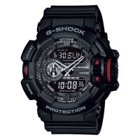 卡西欧(CASIO) G-SHOCK YOUTH男士200m防水数字运动时尚电子表男 黑红 GA-400-1B 黑色
