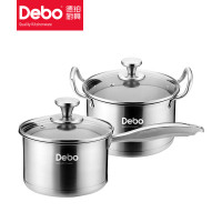 德铂(Debo)厨具柏格曼堡DEP-558不锈钢套装锅 银色