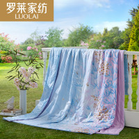 罗莱家纺床品夏凉被子被芯空调被单双人薄被莱赛尔水洗桑蚕丝夏被 WTS5103 蓝色 1.8m床（220x250cm）