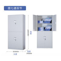 鑫环境 加厚通双节铁皮柜文件柜档案柜办公室资料柜其他金属办公柜类带锁家用储物阳台柜 通双节