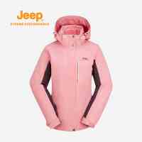 吉普(JEEP)女士保暖防水三合一冲锋衣J842084020 订制产品 浅粉色 XL