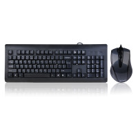 双飞燕（A4TECH）KB-N8510 有线鼠标键盘套装 电脑键盘 有线办公键盘鼠标 双U接口 黑色