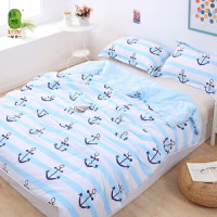 绿族(LVZU)水洗棉印花夏被 铁锚150*200 /180*200 200*230cm 白色 1.8m*2m